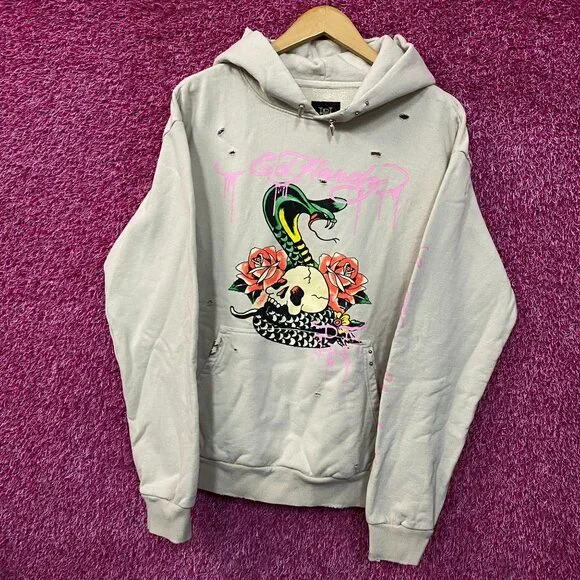 Ed Hardy UO Exclusive Snake Embellished Hoodie Small - Picture 3 of 4
